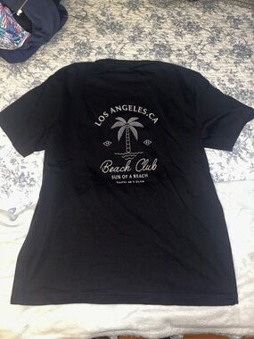 Denim & Flower Black Los Angeles Beach Club Graphic Tee